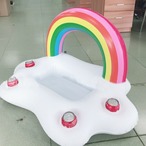予約 浮き輪 レインボー フロート ドリンクホルダー プール 海 ビーチ 写真映え カラフル 虹型 大型 浮き具 フロートマット 浮き輪ソファ リゾート パーティー 夏グッズ かわいい おしゃれ 映える 浮き輪 レジャーグッズ 海水浴 m907