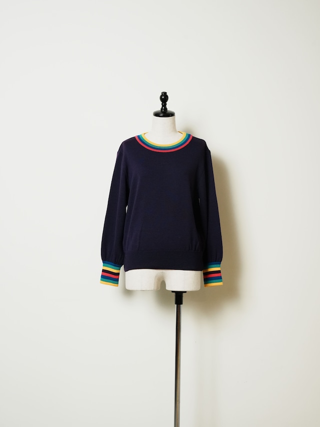 YVES SAINT LAURENT イヴ・サンローラン レインボーカラー ウールセーター