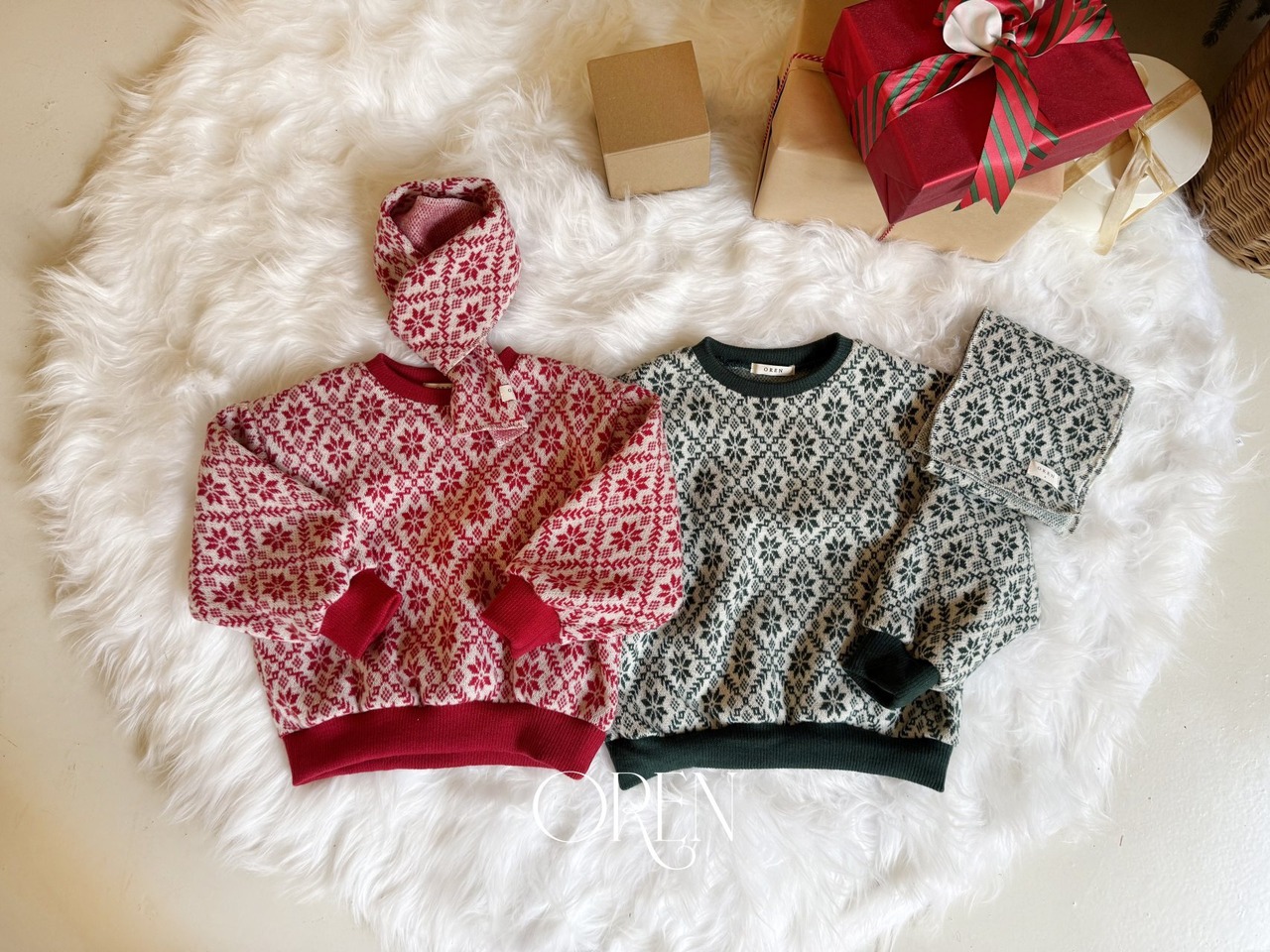Oren X-mas［取寄］ snow flake mtm (muffler set)