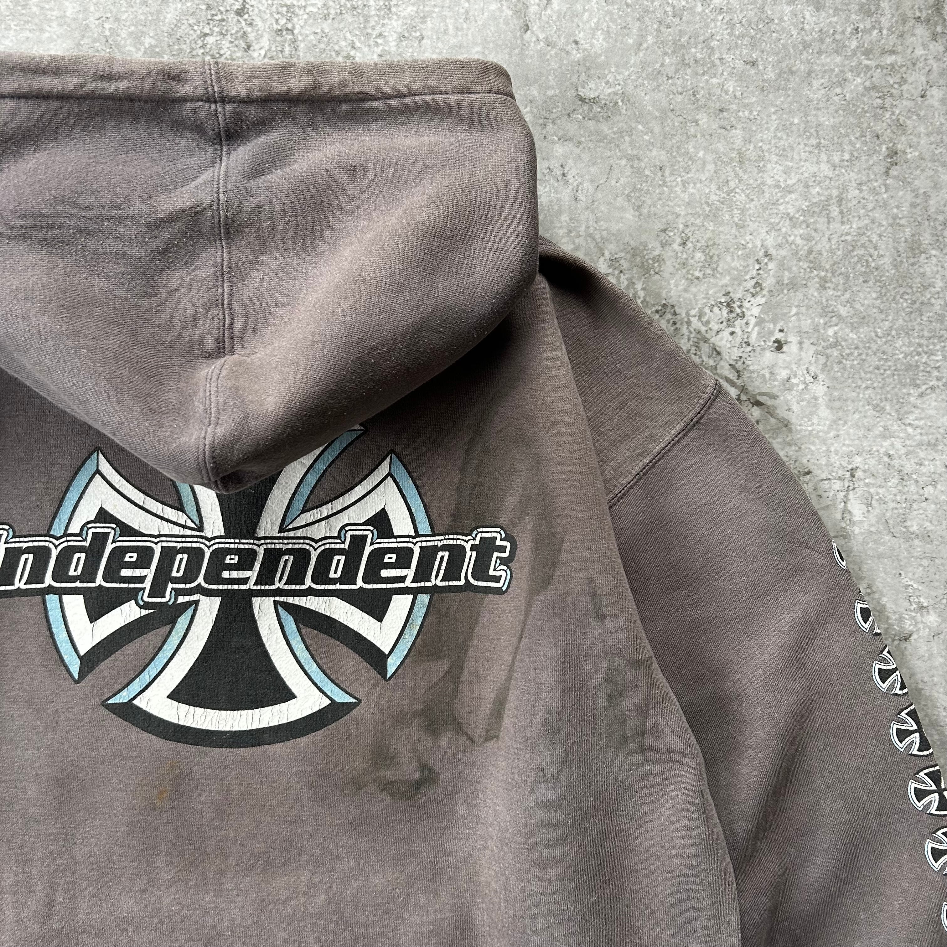 INDEPENDENT 】 90s パーカー アイアンクロス フェード 90s