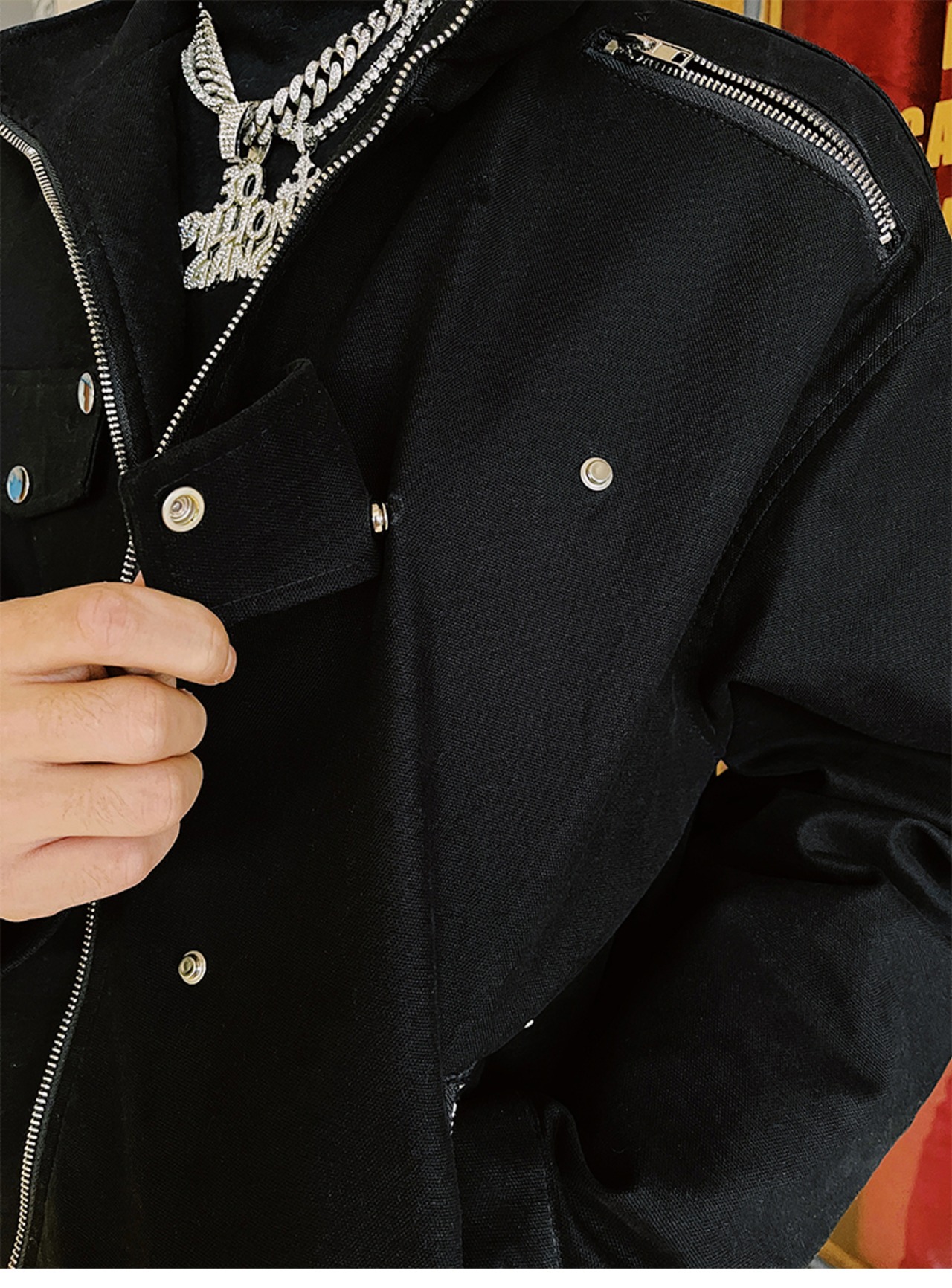 【最短翌日発送】着るだけで完成設計｜存在感で差がつくオールブラックコーデ(P00006×OU00002)