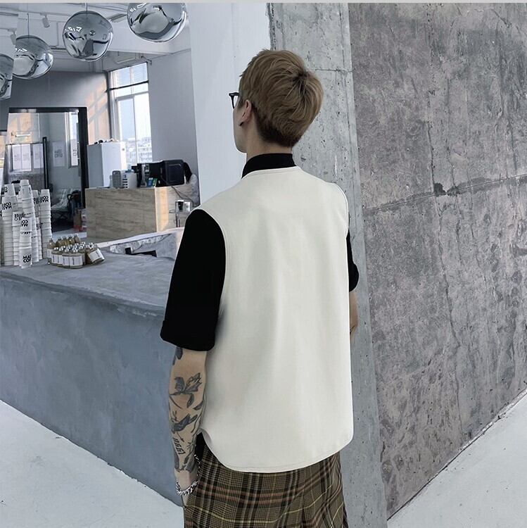 韓国メンズファッション Bw755 メンズ スーツベスト ルーズ ノースリーブ ジャケット フラップポケット カジュアル 韓国メンズ服 流行プチプラ韓国メンズファッション新作通販 Buy The World 韓国メンズファッション Bw755 メンズ スーツベスト ルーズ ノースリーブ ジャケット フラップポケット カジュアル 韓国メンズ服 流行プチプラ韓国メンズファッション新作通販 Buy The World