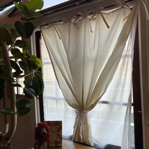TOPANGA Homefurnishing India Cotton Voil&Sheeting double curtain　インド　コットンボイル＆シーチングダブルカーテン　110×180cm　ホワイト　白　綿　ナチュラル　間仕切り　掃き出し窓　レースカーテン　ドレープカーテン　2重　中厚　カーテンポール　暖簾