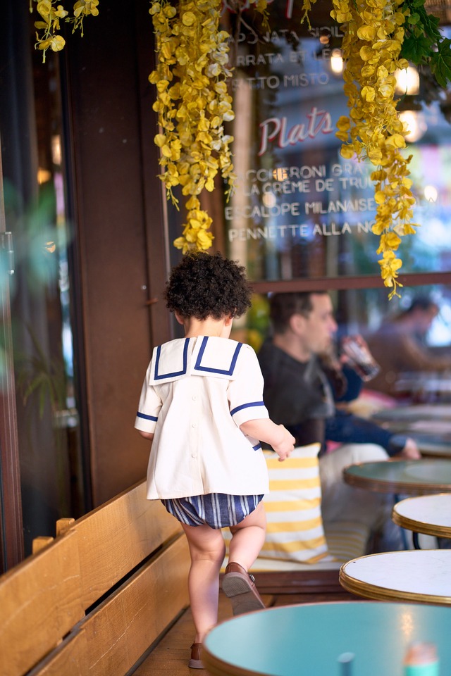 ご予約【MaisonMarelle】送料無料Bloomer CHAILLOT - navy stripes