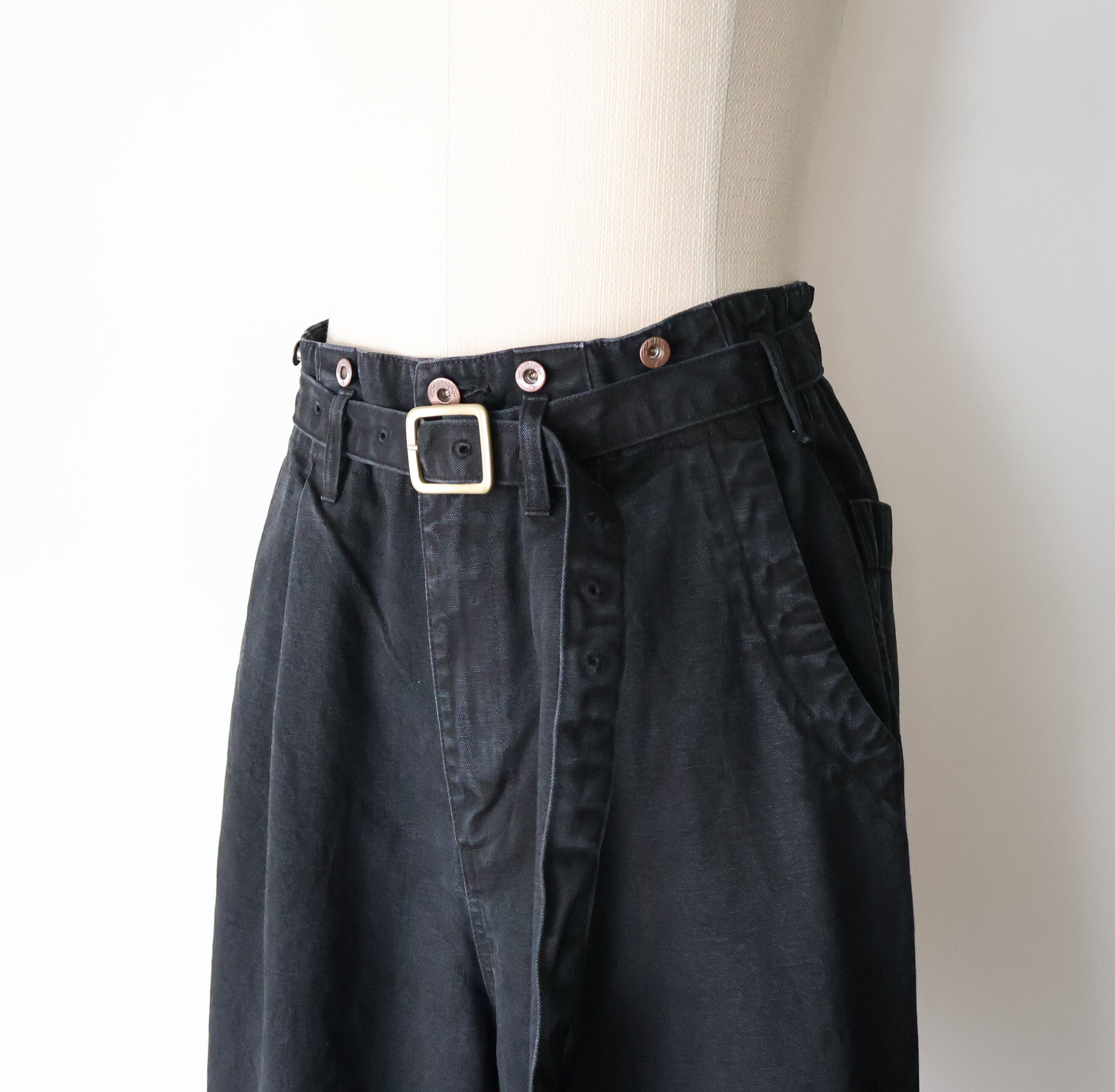 Gurank “ CH belted work pants ( Black )” | H.inch
