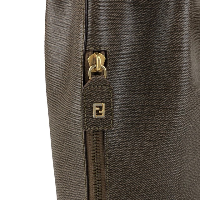FENDI フェンディ ショルダーバッグ ブラウン FFロゴ レザー 巾着 2WAY vintage ヴィンテージ オールド z6vszr