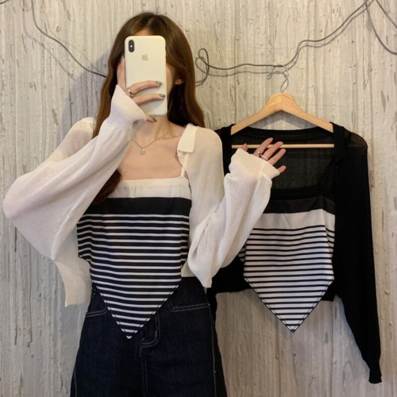 サマーニットカーディガン 夏物 YY-ファッション75345986422