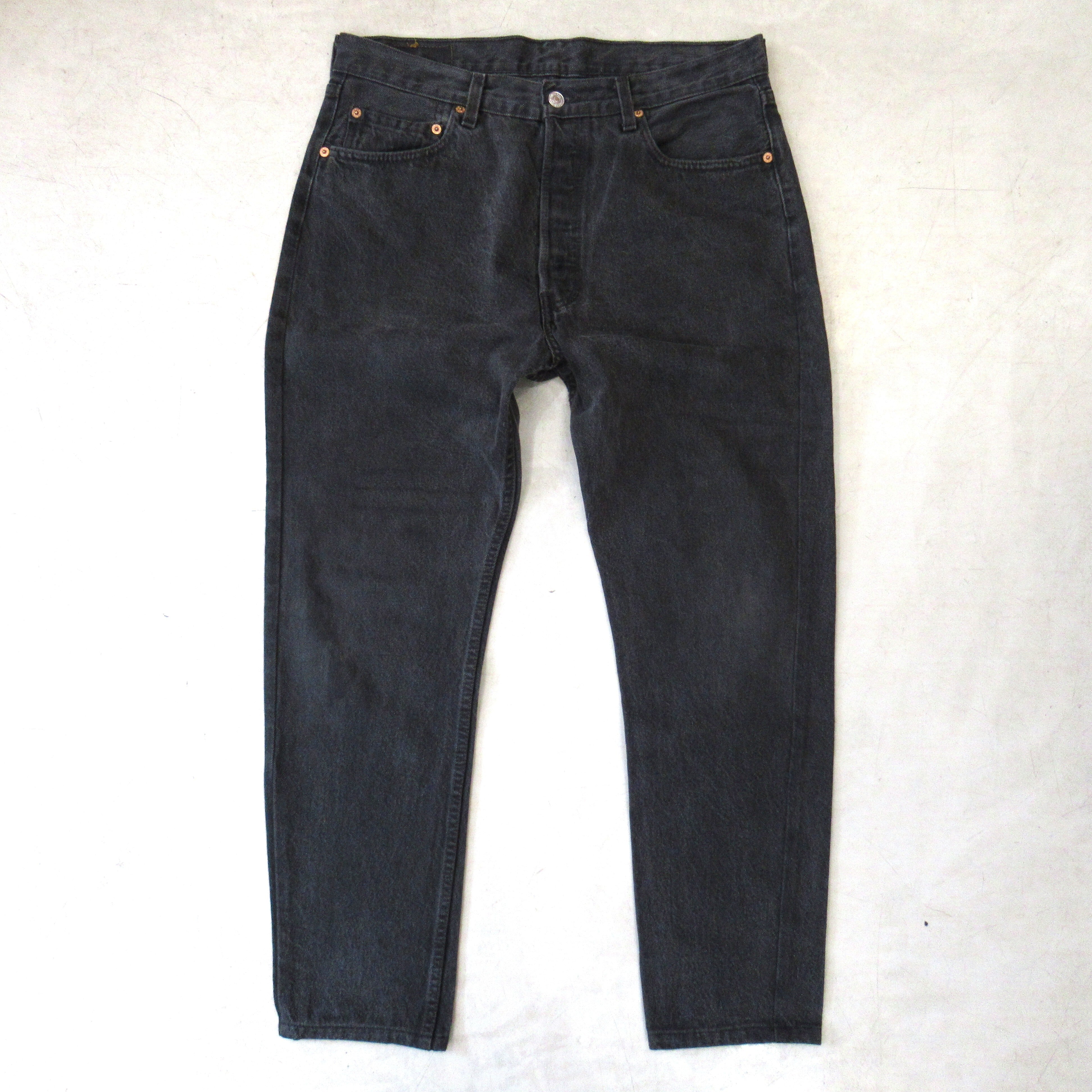 96S Levis 501 OD Black Denim Pants【W34 L30（実寸W34 L29）】 | drop by