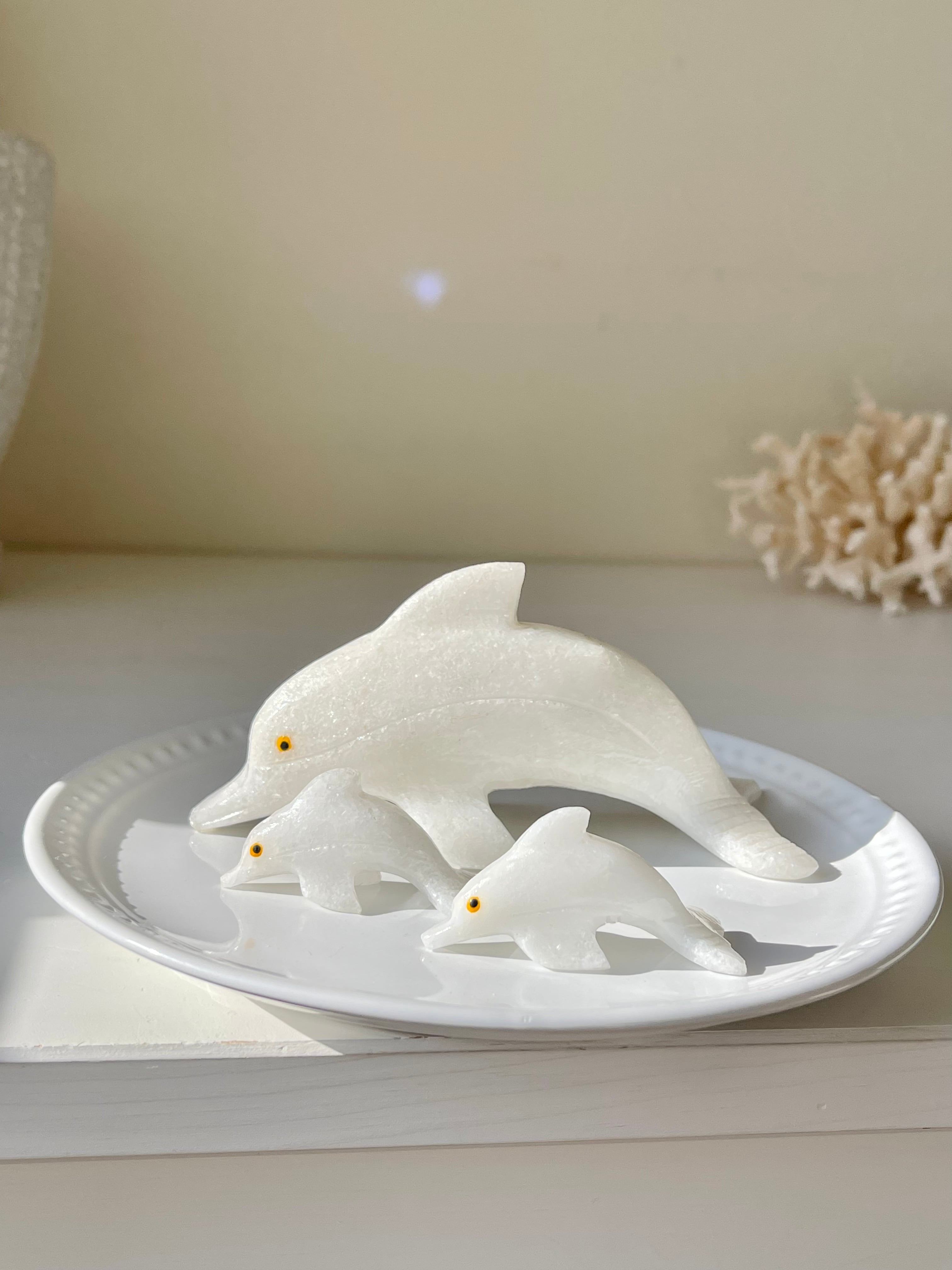 癒し❤️ドロマイトのドルフィンファミリーセット/ Dolomite dolphins (Family set)