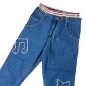 FRAPBOIS フラボア レイヤード風 デザイン ストレッチ デニムパンツ 1/ブルー