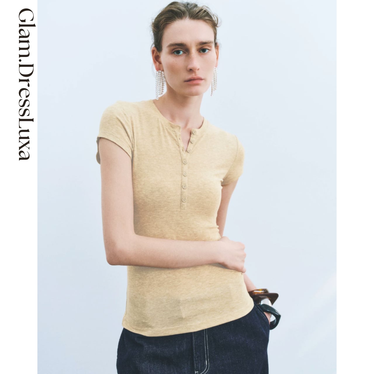 Henley Rib フィットトップス/4color_T1441
