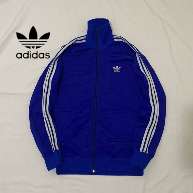 adidas アディダス　トラックジャケット　ジャージ　ブルー　青　M 80〜90年代　　商品番号299