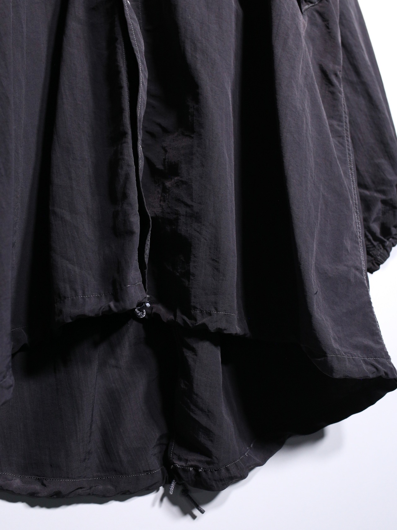 "後染め" stitch design hooded drawstring coat - 12