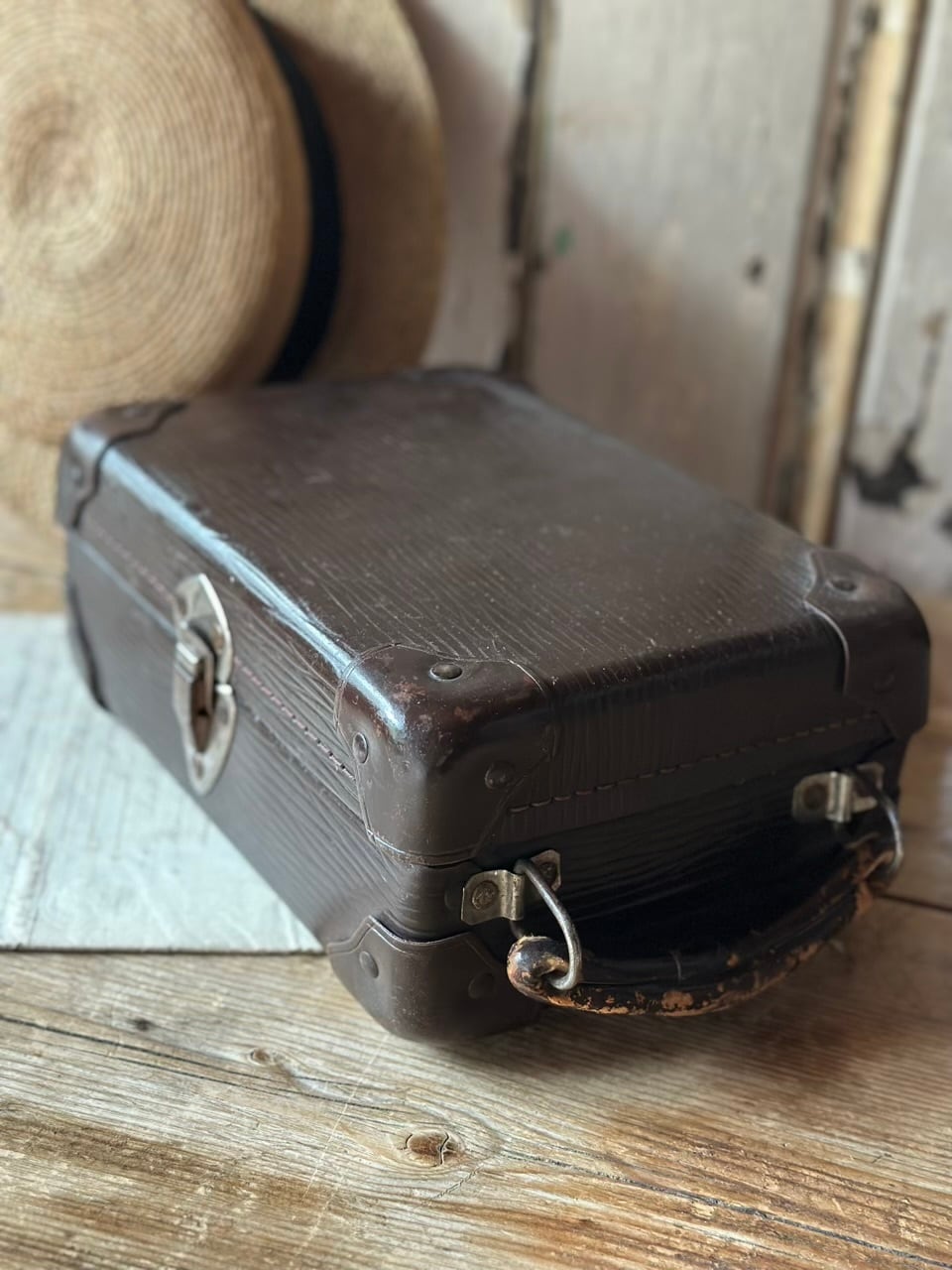 縦型 ミニトランク ダークブラウン | Brocante de La Cocotte