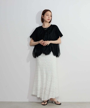 2605147 オーバーチュールスカラップTシャツ black