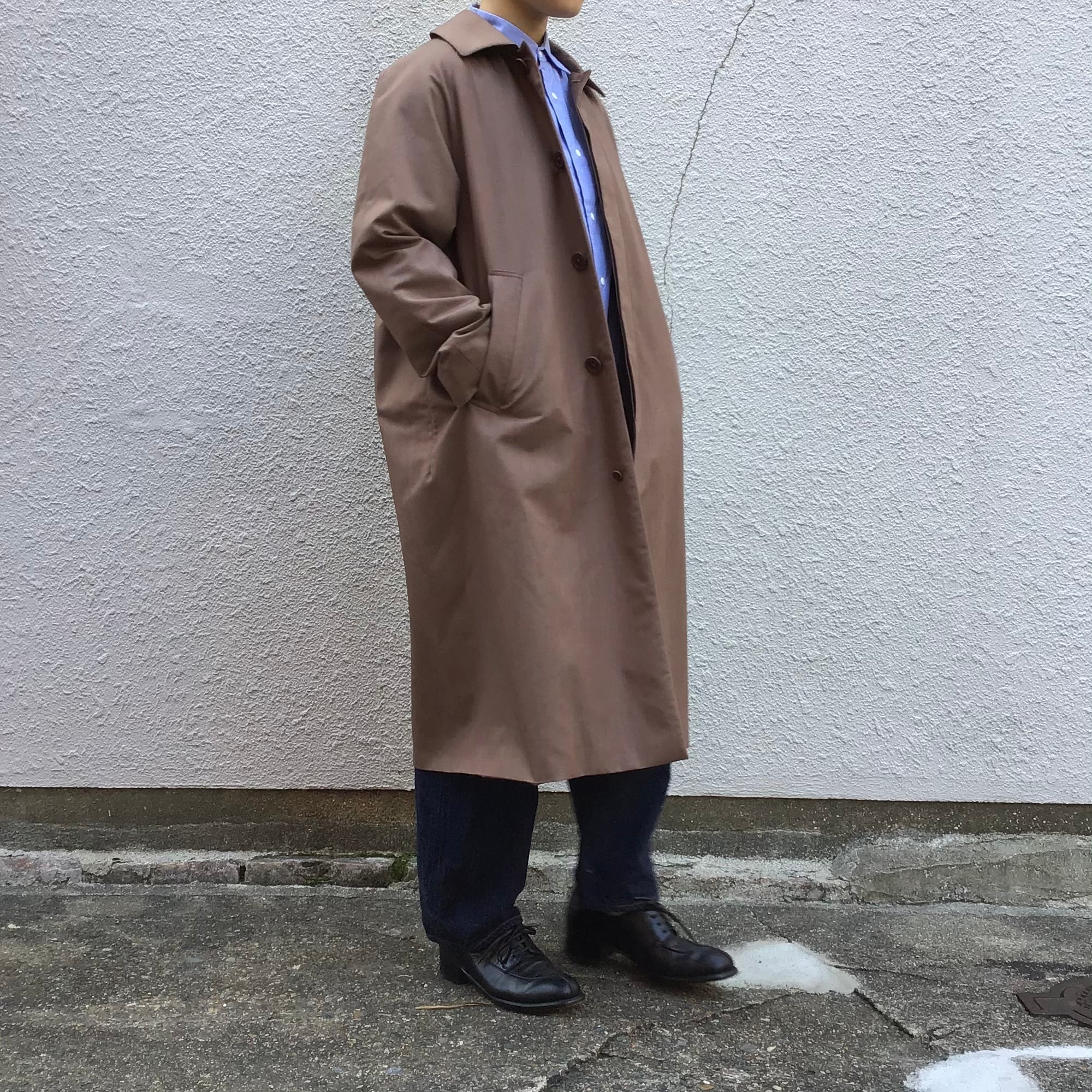 YAECA SOUTIEN COLLAR COAT STANDARD　BROWN