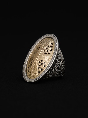 Garden Shadows Cross Pattern Ring