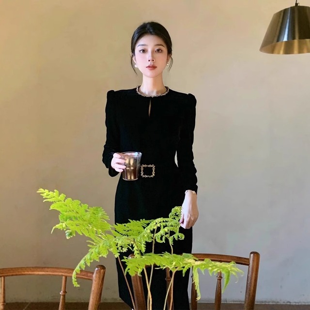 【パーティードレス】 パーティードレス かっこいい 結婚式 お呼ばれドレス 結婚式のお呼ばれ ワンピース シンプル ミディ ワンピース 20代 30代 40代 成人式 同窓会 卒業式 入学式 卒園式 入園式 謝恩会 七五三 お宮参り 袖あり 体型カバー フォーマルドレス 結婚式フォーマル お呼ばれ 二次会  フォーマルワンピース おしゃれ ブラック 黒 S M L XL