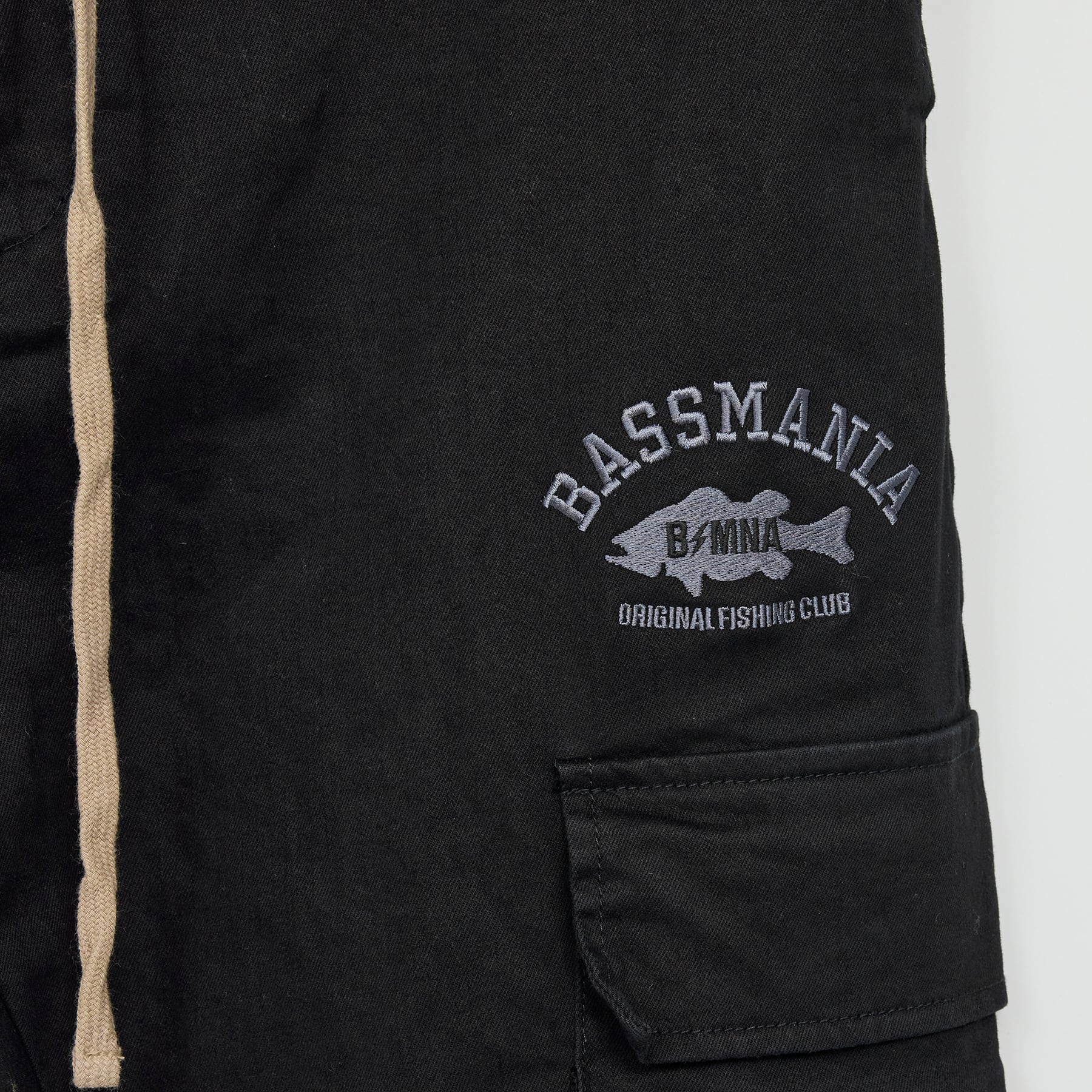 ロゴ刺繍テーパードカーゴパンツ ［BLK］ | bassmania.jp