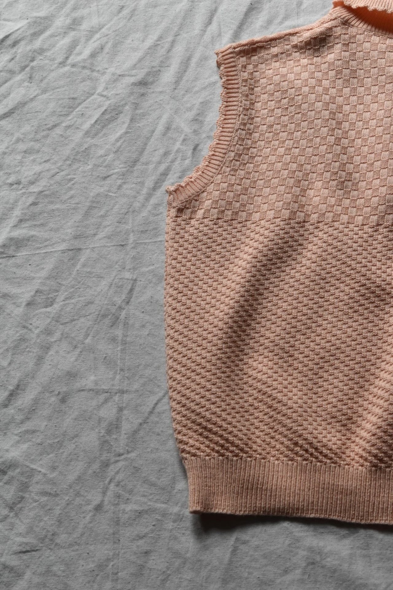 "KENZO" 1982 Cotton acrylic knit vest