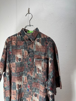 90’s EUR Art Pattern Short Sleeve Shirt