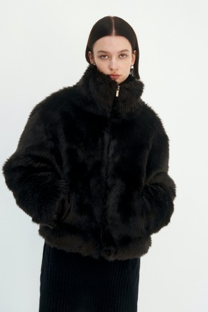 [TREEMINGBIRD] High-neck Zip-up Fur Jacket [ Deep Brown ] 正規品 韓国ブランド 韓国通販 韓国代行 韓国ファッション TRMNGBD tmb TREEMING BIRD 日本 店舗