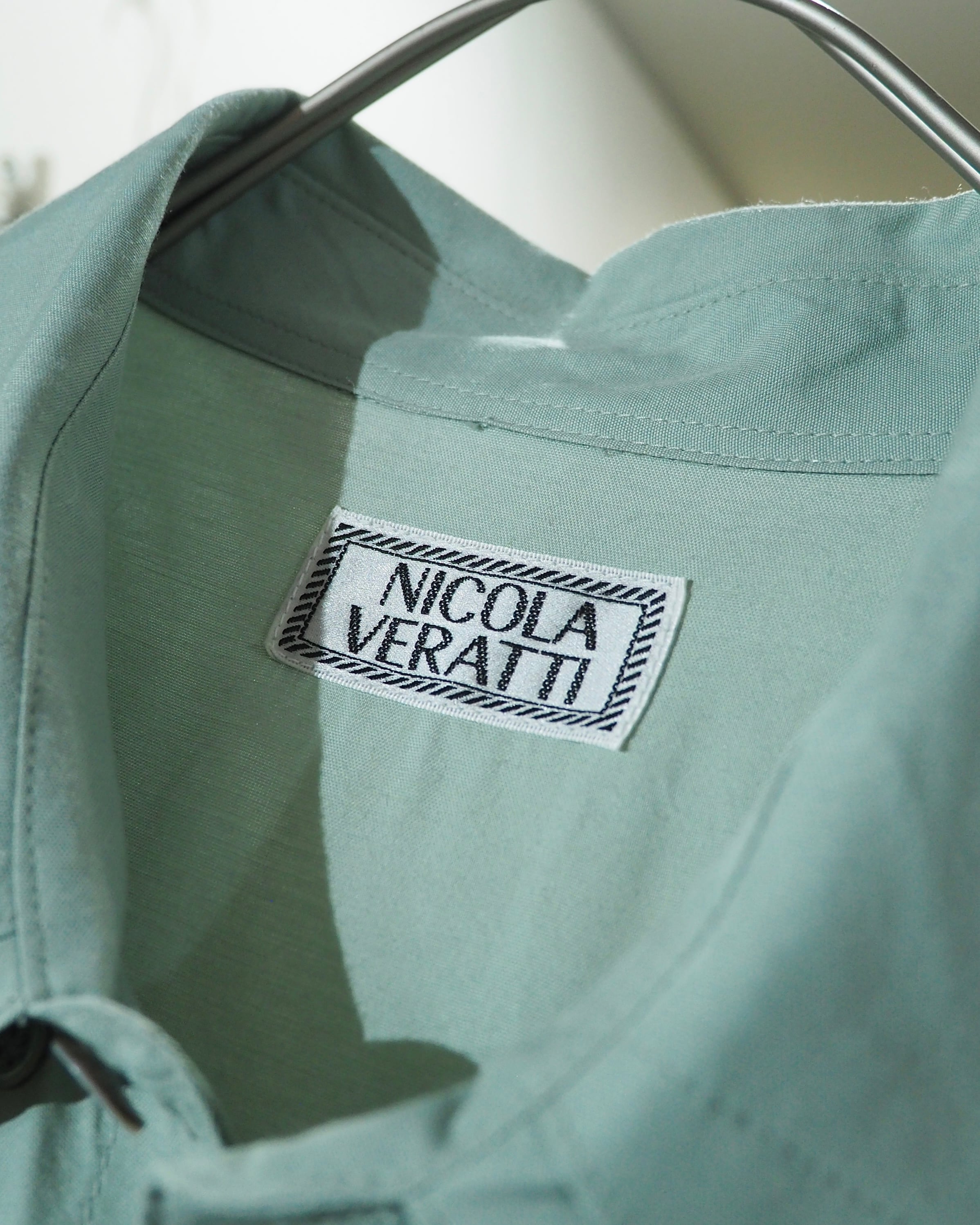 1980 - 90s " NICOLA VERATTI " Abstract Art painting vintage loose Rayon shirt
