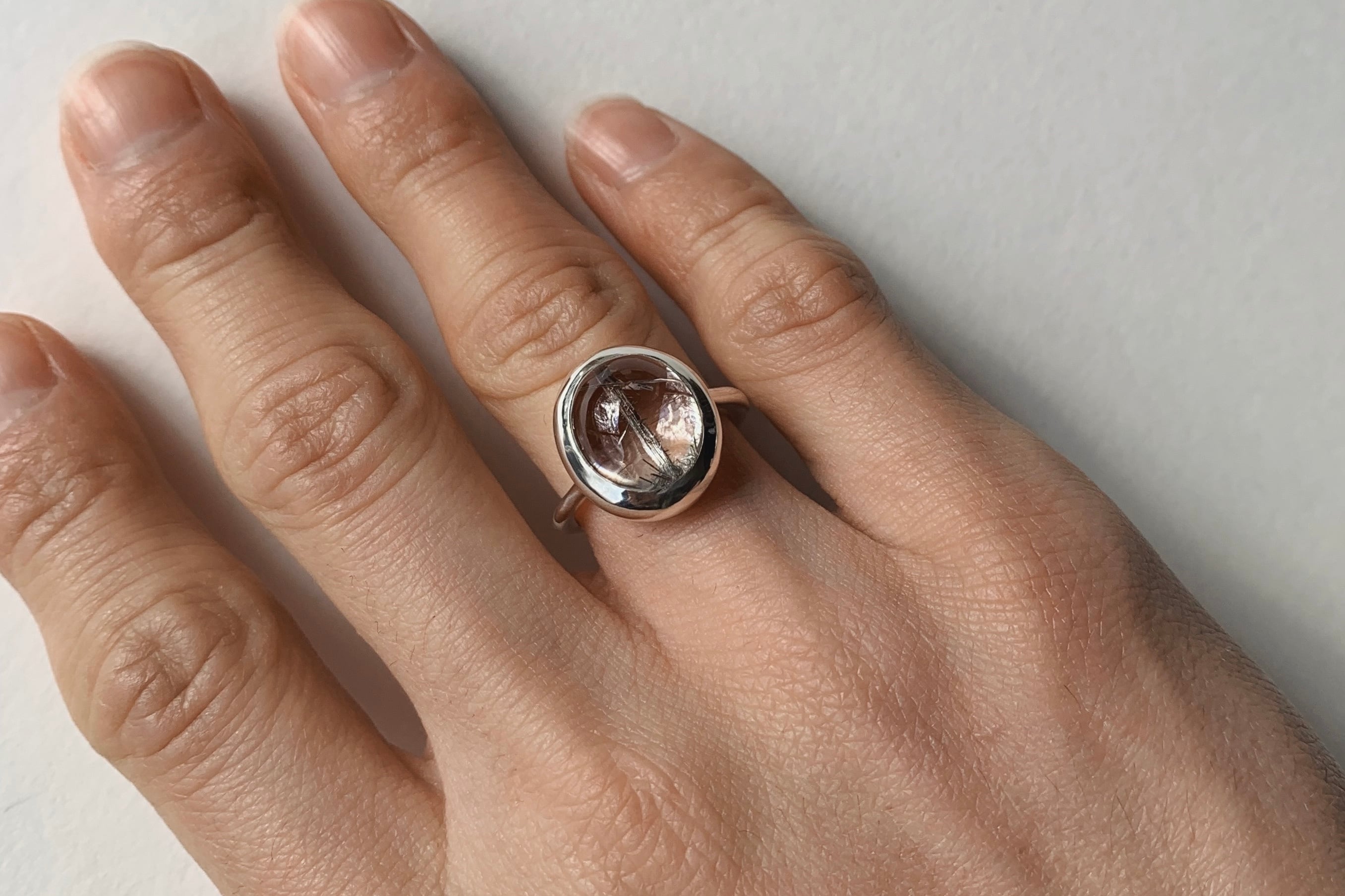 扉 シルバールチルインクォーツ リング silver no,288