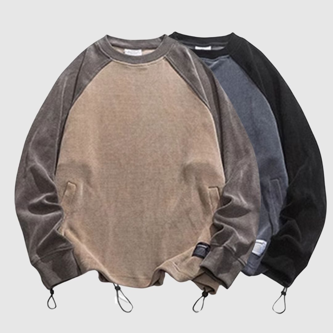 バイカラーラグランスリーブトップス H1980