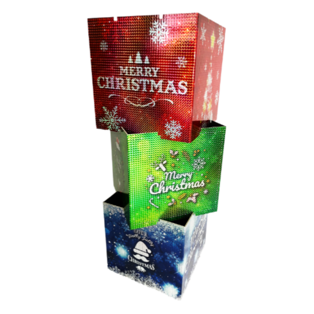 4面ホログラムキューブ「クリスマス」※3段セット