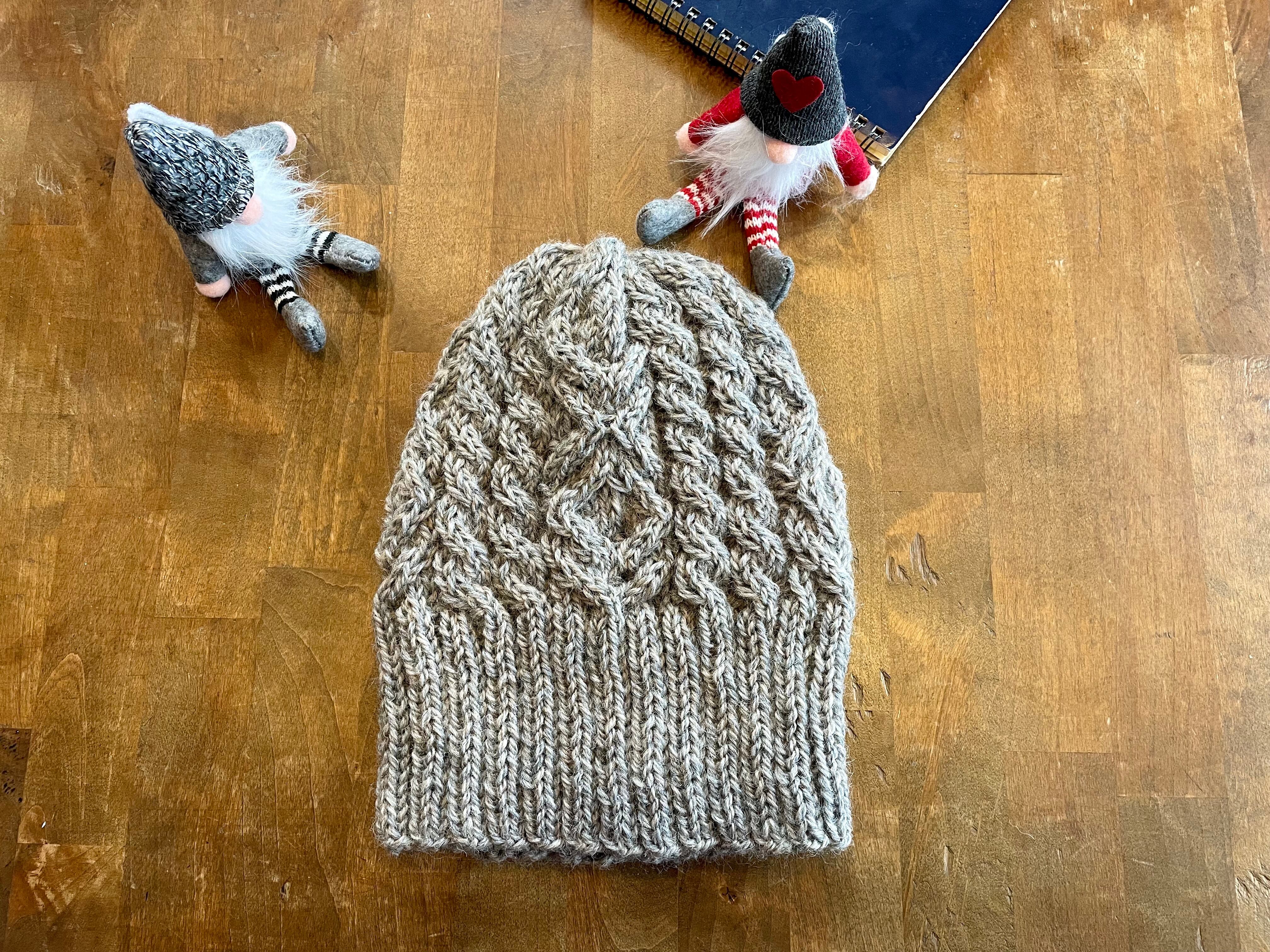 あったかアラン模様のニット帽 シングル | akikoamu