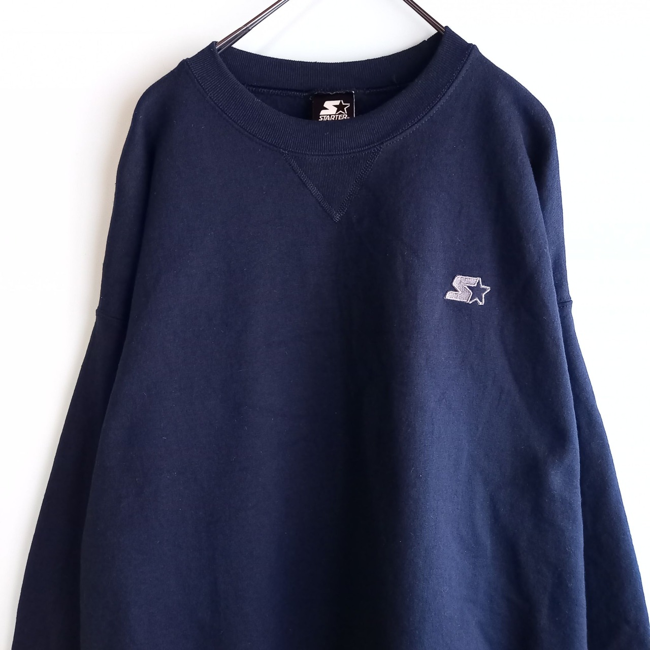 スターター　クルーネック　スウェット　トレーナー　裏起毛　ネイビー　L
