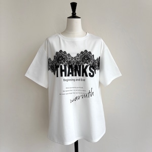 〈SELECT〉レースロゴTシャツ 610-35043