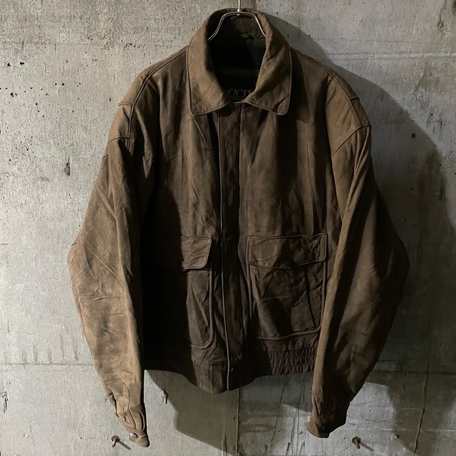 〖vintage〗A-2 realleather short blouson jacket/a-2 本革 短丈 ブルゾン ジャケット/xlsize/#0402