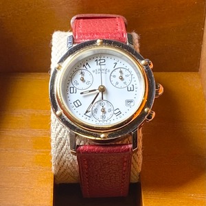 vintage HERMES quartz watch “CLIPPER CHRONOGRAPH” “CL1.320”