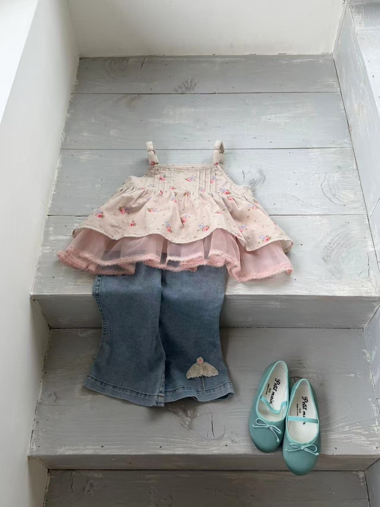 [aiai] Pink Flower Tulle Blouse / [아이아이] 핑크플라워튤블라우스