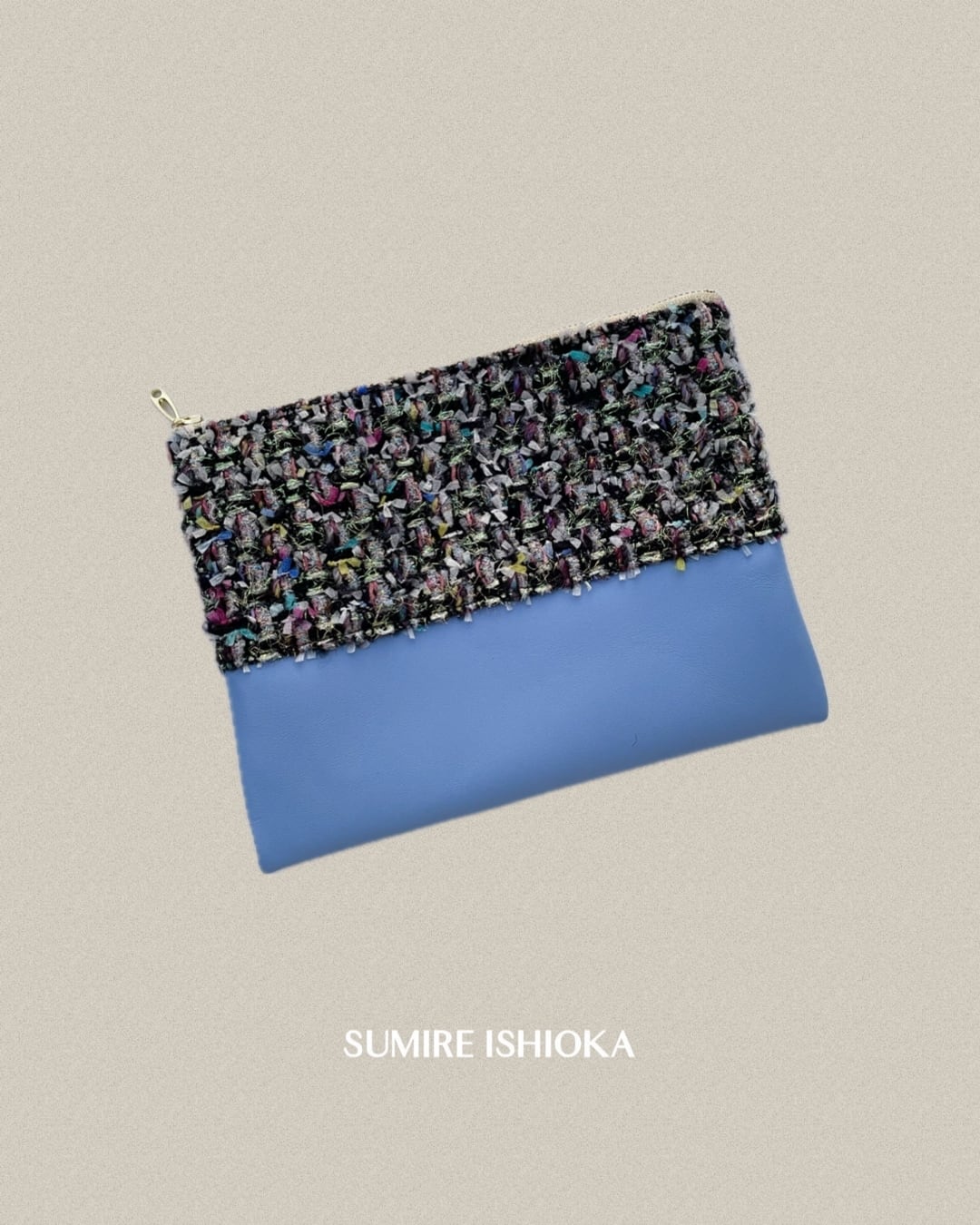 ツイードmixレザーポーチ〜002 | SUMIRE ISHIOKA