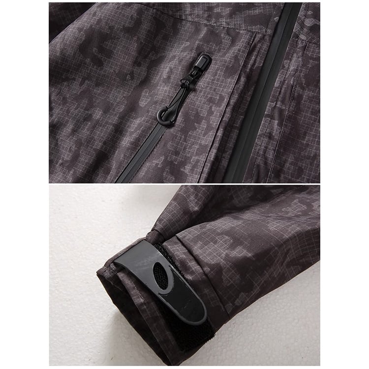 ★MULTI-POCKET CAMOUFLAGE JACKET WITH HOOD　　　A0786