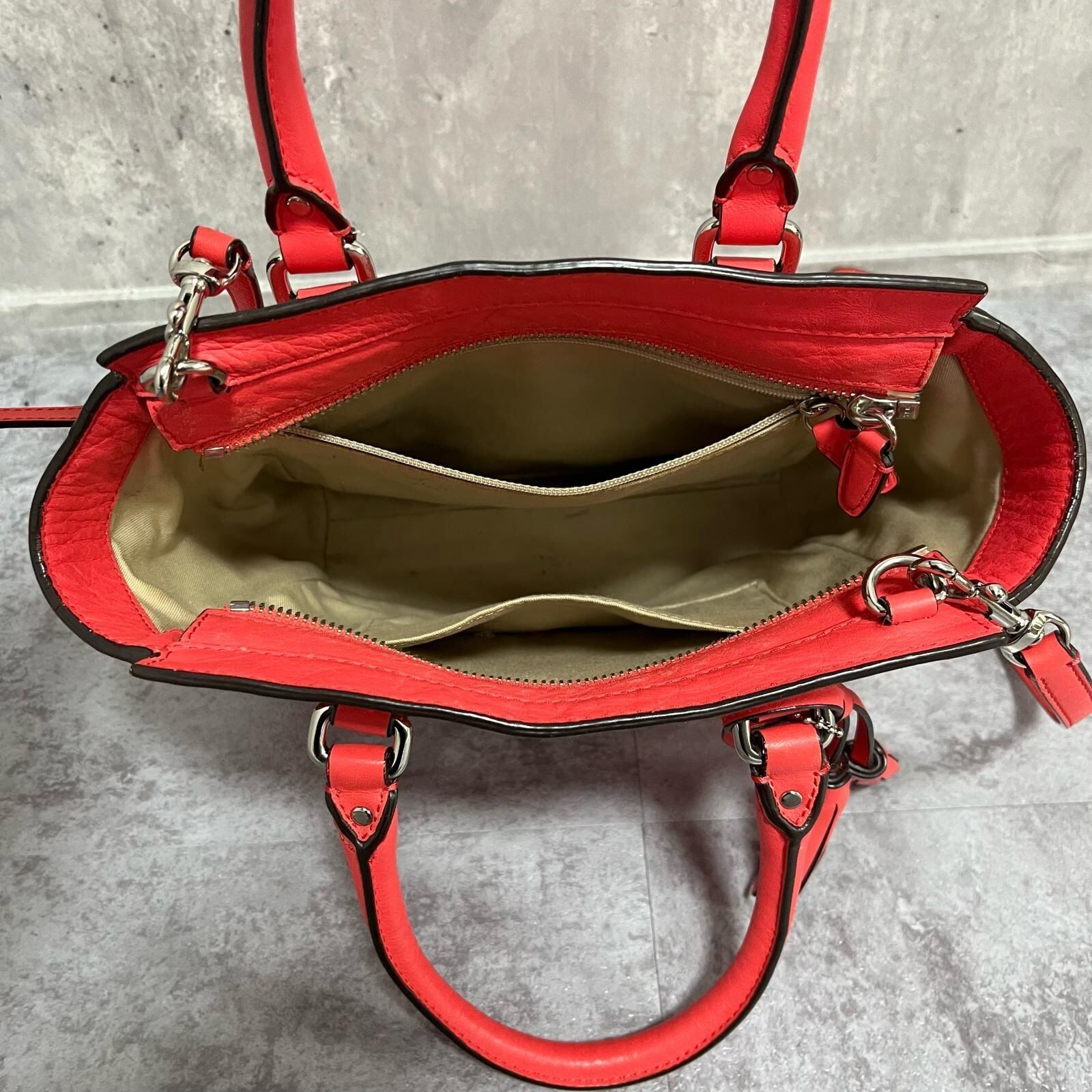 COACH コーチ 10212 ハンドバッグ レザー ブラウン タッセル シボ COACH 2WAY ショルダーバッグ ブラウン タッセル レディース