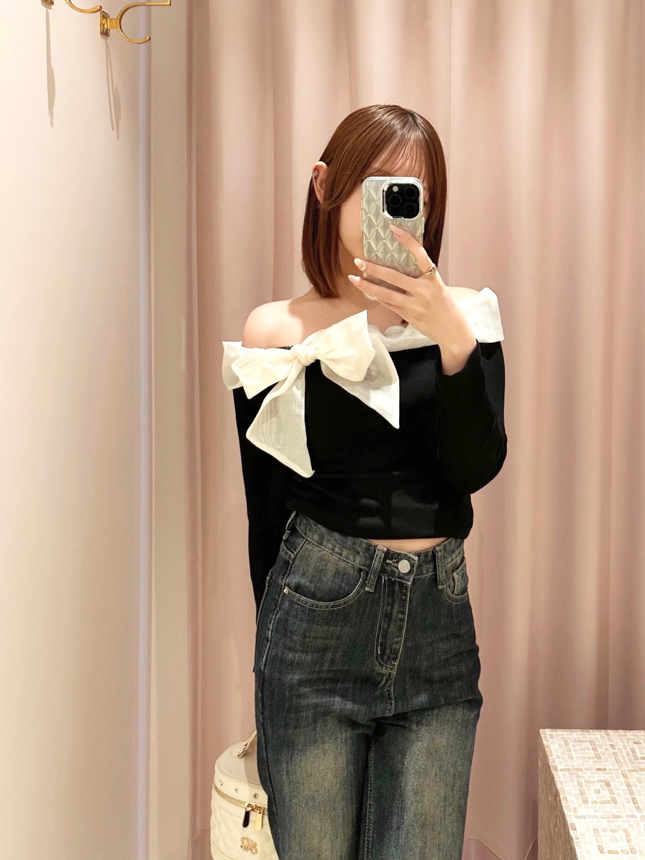 まとめ売り】Ribbon one 冷た shoulder tops＋キャスケット