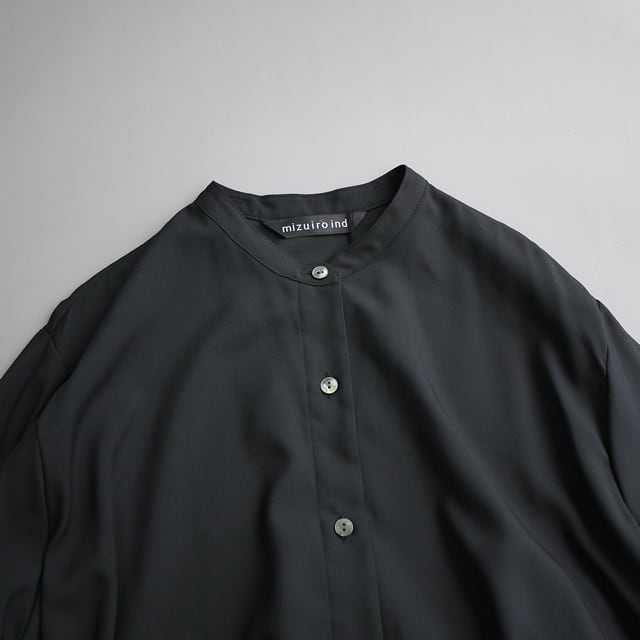 mizuiro ind（ミズイロインド） T/Rスタンドカラーフレアワンピース[3