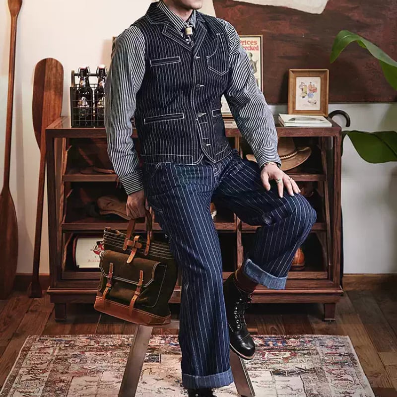 visvim ストライプデニムワークパンツ ペインターストライプパンツ