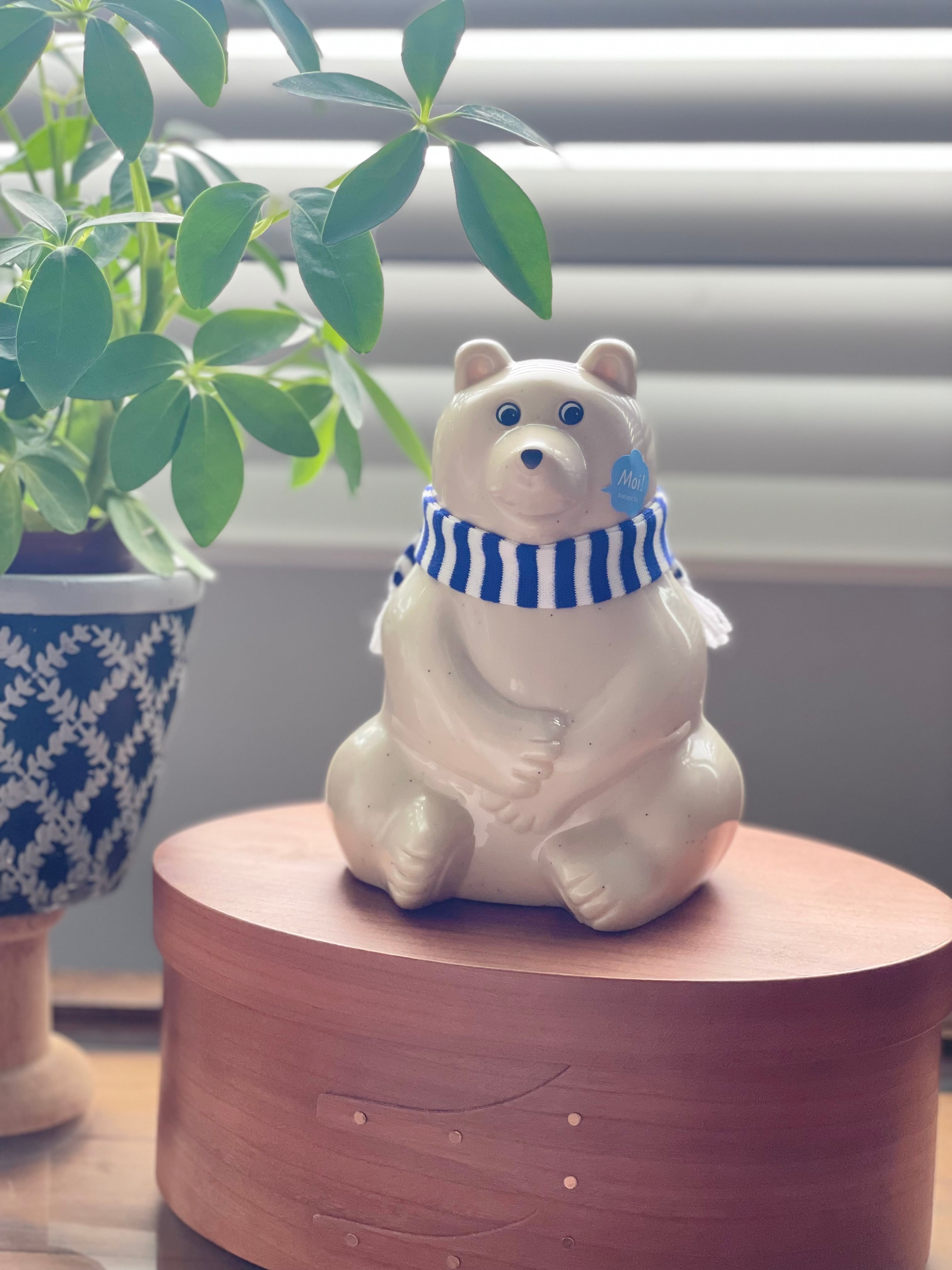 【受注制作】しろくま貯金箱　こどもの日のカブト②ペールブルー 受注制作】しろくま貯金箱 こどもの日のカブト②ペールブルー しろくま