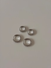 SS ツイストデコレーションフープピアス