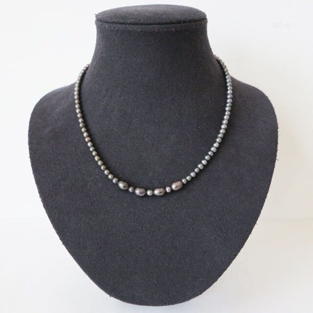 78オリジナル 淡水ブラックパールネックレス(JAPON)：¥12,000＋tax