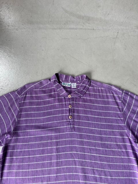 パープルL：patagonia パタゴニア チェック プルオーバー 半袖シャツ