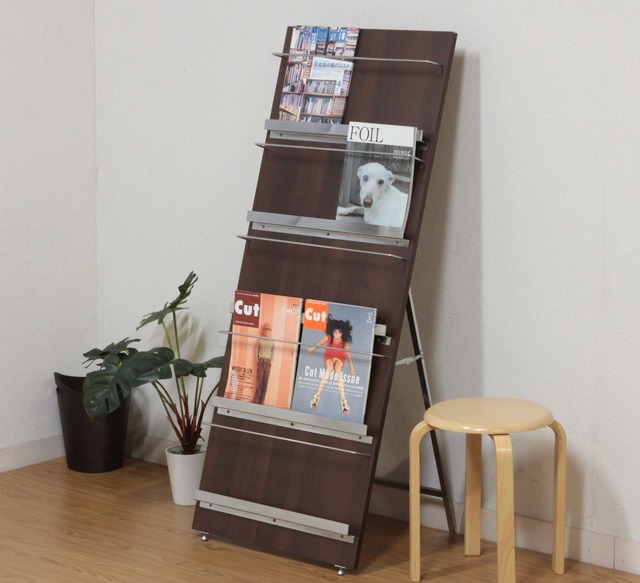 ウッドマガジンラック デコール 5段 ワイド