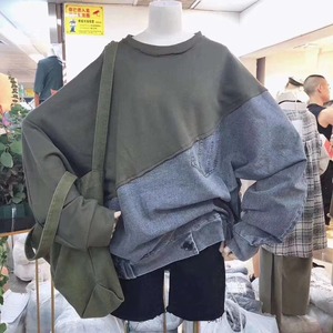 バイカラーデニムトップス