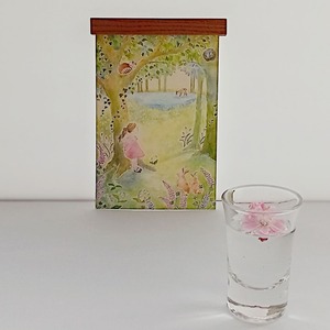 葉書き用ウォールスティック(無塗装) × ポストカード「Signs of Spring」/ 兎小屋 × 川﨑未奈子