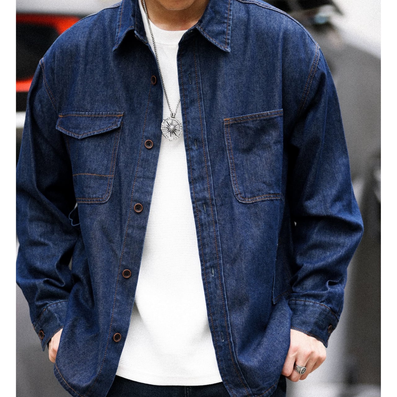 ボタンダウン レギュラーカラー デニムシャツ 00234